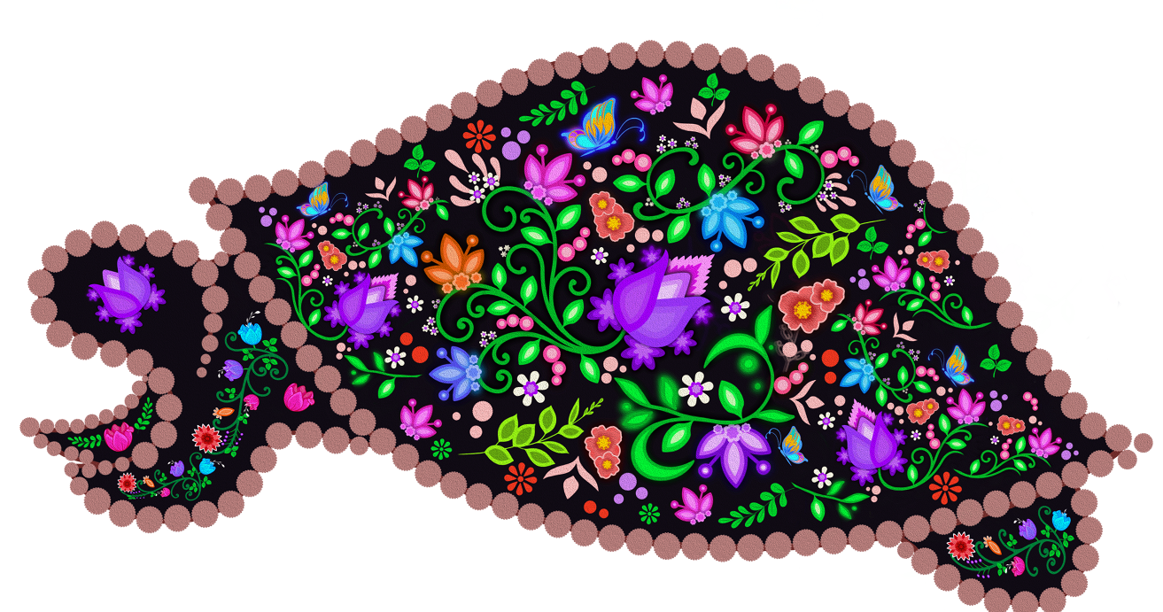 <p><i><span style="font-weight: 400;">La tortue représente la longévité et la sagesse.</span></i></p>
<p><i><span style="font-weight: 400;">Tortue | Migjigj</span></i></p>
<p><i><span style="font-weight: 400;">Tracey Metallic, Première Nation mi’kmaq de Listuguj</span></i></p>
